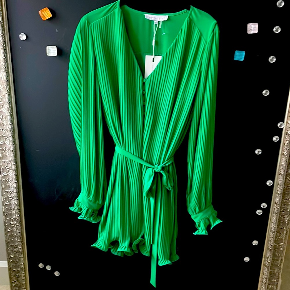 Endless Rose green pleated dress